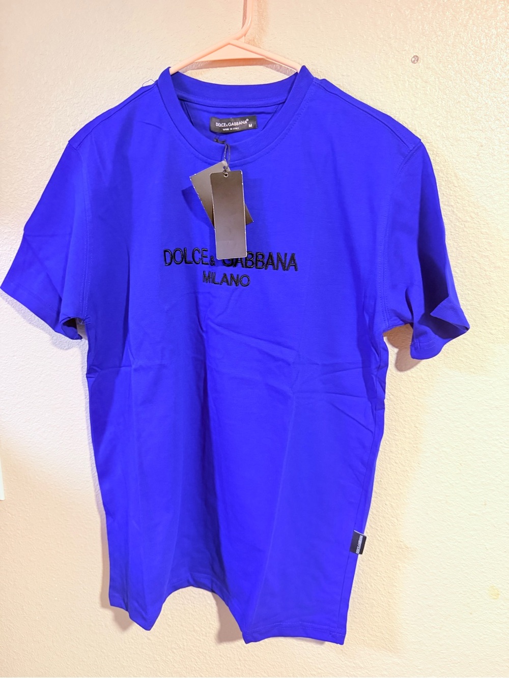 Dolce & Gabbana Men's Cobalt Blue Logo Short Sleeve Tee